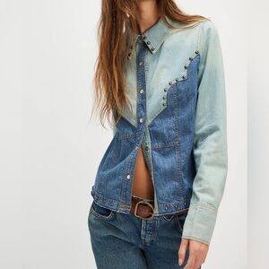NWT Free People We The Free Dude Ranch Denim Shirt. XS.